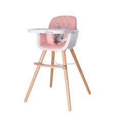 Дървен стол за хранене Kikka Boo Woody Pink