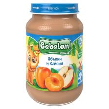 Плодово пюре Bebelan Puree Ябълки и кайсии 4+м 190гр.