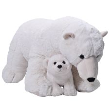 Плюшена играчка Wild Republic Бяла мечка мама и бебе 24098 76 см.