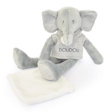 Плюшенa играчка за гушкане Doudou Sweety Elephant слонче с кърпичка 25 см, DC4188