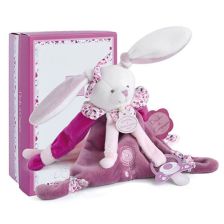 Плюшена играчка за гушкане Doudou заек, с клипс за залъгалка 17 см.