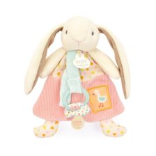 Плюшена играчка за гушкане Doudou заек с клипс за залъгалка 19 см, DC4209