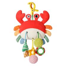 Плюшена играчка за количка и кошара Raya Toys Раче, с гризалка и дрънкалка