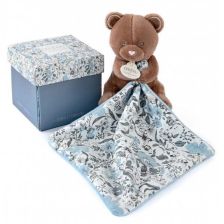 Плюшена играчка за гушкане Doudou Bohaime Мече с кърпичка, 12 см.