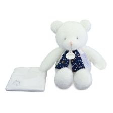 Плюшено мече Doudou Cleir de lune, светещо в тъмното, с кърпичка, 30 см.