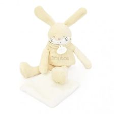Плюшено зайче за гушкане с кърпичка Doudou Sweety, DC4186, 25 см.