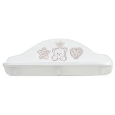 Рафт със закачалки Italbaby BABY RE Осн. цвят бял + декорация Dove Grey