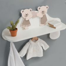 Детски рафт със закачалки Italbaby DOLCI COCCOLE White/Dove Grey