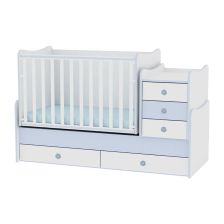 Дървено легло Lorelli Maxi Plus Бяло/Синьо