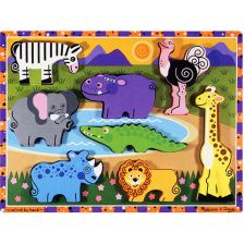 Дървен пъзел Melissa and Doug Сафари 8 части 13722
