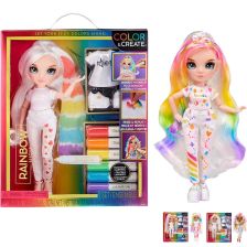 Кукла MGA Rainbow High Color & Create с коса и дрехи за оцветяване, със 7 аксесоара, 27 см.