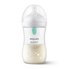 Бебешко шише за хранене Avent Natural Response с клапа AirFree, 260 мл., 1+ месеца, Звезди и мече, SCY673/82
