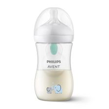 Бебешко шише за хранене Avent Natural Response с клапа AirFree, 260 мл., 1м+, слончета SCY673/81