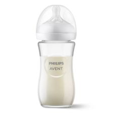 Бебешко шише за хранене стъклено Avent Natural Response 240 мл., 1+ месеца SCY933/01