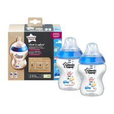 Шишета за хранене Tommee Tippee 260ml 0m+ 2 бр. с декорация TT0023