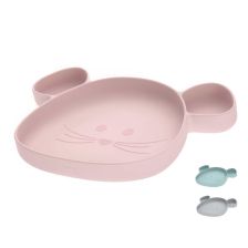 Детска чиния за хранене Lassig Little Chums Mouse силиконова с вендуза