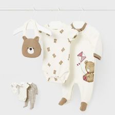 Бебешки комплект Mayoral гащеризон, боди и лигавник, 1752