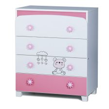 Скрин Dizain Baby Ливио с апликация Сънливко Бял/Розов