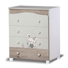 Скрин Dizain Baby Ливио с апликация Зайче Бял/Северен Дъб