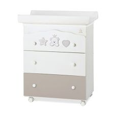 Скрин Italbaby BABY RE 3ч. с вана и повивалник Осн. цвят бял + чекмедже Choco