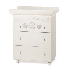 Скрин Italbaby BABY RE 3ч. с вана и повивалник Осн. цвят бял + декорация Dove Grey