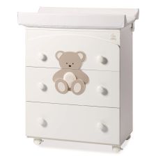 Скрин Italbaby PELUCHE 3ч. с вана и повивалник Осн. цвят бял + декорация DOVE GREY