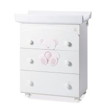 Скрин Italbaby PELUCHE 3ч. с вана и повивалник Осн. цвят бял + декорация PINK