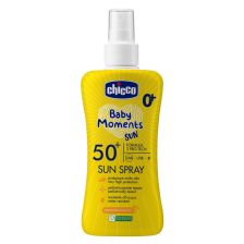 Бебешки слънцезащитен спрей Chicco Baby Moments, 6 м.+, SPF 50+, 150 мл.