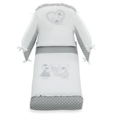 Спален комплект Italbaby DOLCI COCCOLE Maxi 5ч., с обиколник, с бродерия, Grey