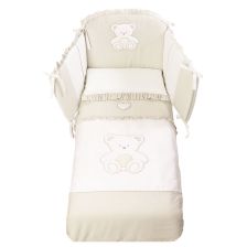 Спален комплект Italbaby PELUCHE DOVE GREY Pony 4ч. 70х130 см. с обиколник, с бродерия