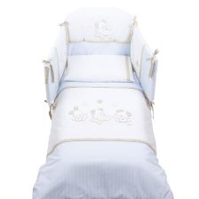 Спален комплект Italbaby SWEET STAR Maxi 5 ч. 100х130 см. Blue с обиколник, с бродерия