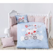 Бебешки спален комплект Kikka Boo Bunnies, с обиколник, 6 части, 70 х 140 см.