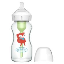 Стъклено бебешко шише Dr.Brown's Natural Flow Anti-Colic Options+ Wide Neck Fox, 270мл.