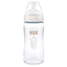 Стъклено бебешко шише Nuk Perfect Match+ Temperature Control Sea Horse, 3м+, 240 мл.