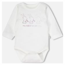 Бебешко боди Bebetto RABBIT AND CARROTS LILAC 0-12м. дълъг ръкав, T4409