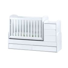 Трансформираща бебешка кошара Dizain Baby Луна 65/160, подвижна решетка, Бял