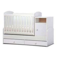 Трансформираща бебешка кошара Dizain Baby Маги 65/160 подвижна решетка Бял