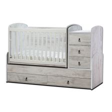 Трансформираща бебешка кошара Dizain Baby Ниа 65/160 подвижна решетка Антик