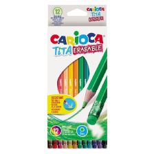 Цветни моливи с гума CARIOCA Tita Erasable, 12бр