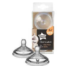 Биберони за хранене Tommee Tippee Easi-Vent Fast 3 капки 6m+ 2 бр. TT0006