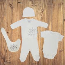 Комплект за новородено CICCIM BABY Корона Сив 5 части Размер 56 cm