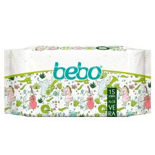 Бебешки мокри кърпи БЕБО с екстракт от Алое Вера 15 бр.