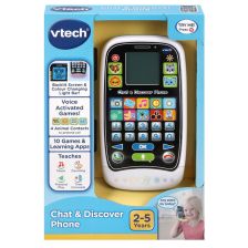 Бебешки образователен телефон VTech Chat & Discover с музика и светлини