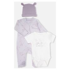 Бебешки комплект Bebetto RABBIT AND CARROTS LILAC 3ч., 0-6 м., Z1167