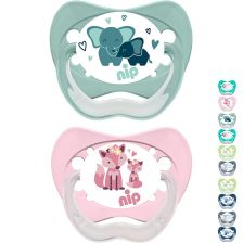 Залъгалки NIP Family Латекс етап 1, 0-6 месеца, 2 бр.
