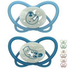 Залъгалки NIP My Butterfly Night Green с кутийка етап 2, 5-18 месеца, Светещи в тъмното, 2 бр.