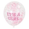 Балон с розови конфети Unique “It`s a Girl“ 6бр. 30см.