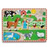 Дървен пъзел Melissa & Doug Фермата на Макдоналд, с песничка