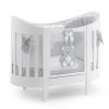 Бебешко легло Italbaby PELUCHE Lunetta Осн. цвят бял + декорация GREY, с матрак и спален комплект