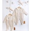 Бебешки гащеризон Сiсcim Baby с лента за глава, Цветя, екрю, 1-6 м., U4908